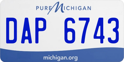 MI license plate DAP6743