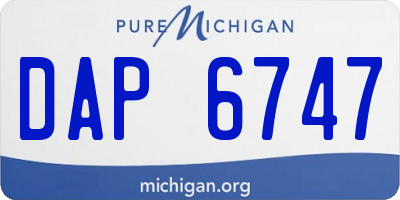 MI license plate DAP6747