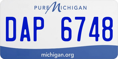 MI license plate DAP6748