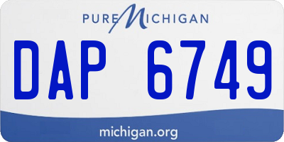 MI license plate DAP6749