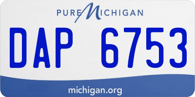 MI license plate DAP6753