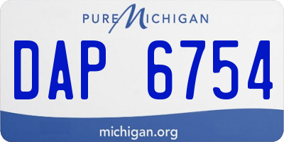 MI license plate DAP6754