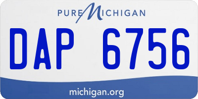 MI license plate DAP6756