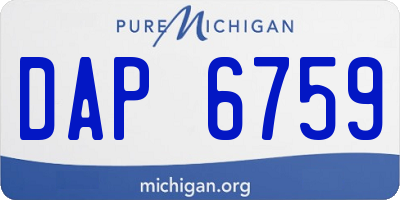 MI license plate DAP6759