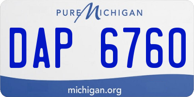MI license plate DAP6760