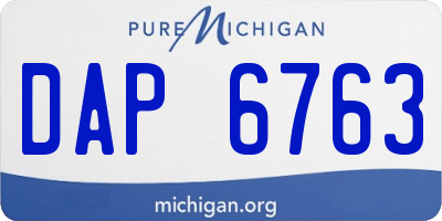 MI license plate DAP6763