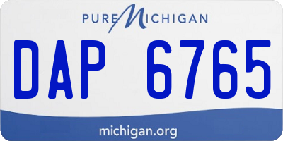 MI license plate DAP6765