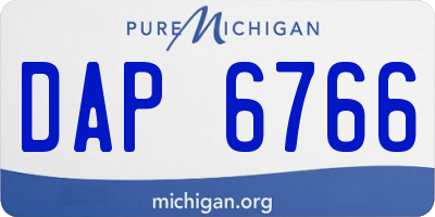 MI license plate DAP6766