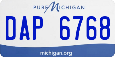 MI license plate DAP6768