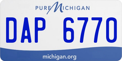 MI license plate DAP6770