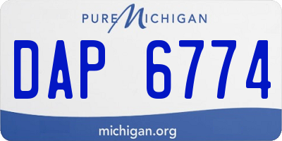 MI license plate DAP6774