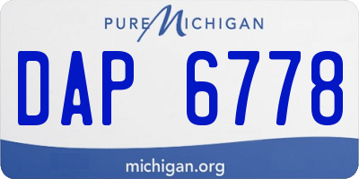 MI license plate DAP6778