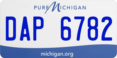 MI license plate DAP6782