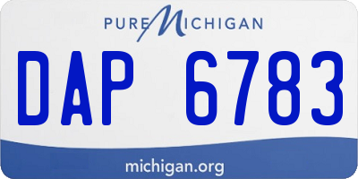 MI license plate DAP6783