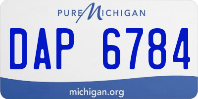 MI license plate DAP6784