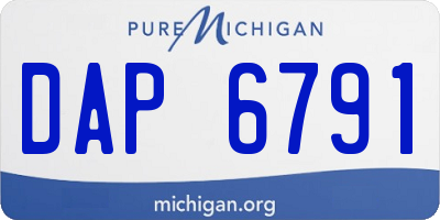 MI license plate DAP6791