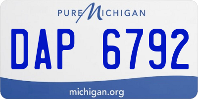 MI license plate DAP6792