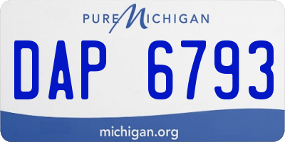 MI license plate DAP6793