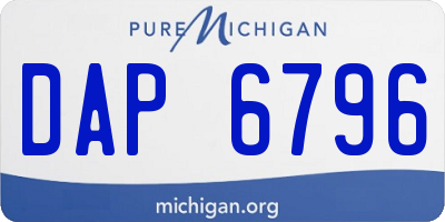 MI license plate DAP6796