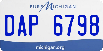 MI license plate DAP6798