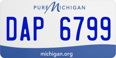 MI license plate DAP6799