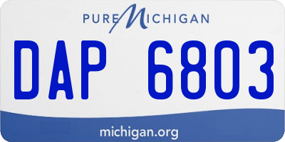 MI license plate DAP6803