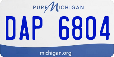 MI license plate DAP6804