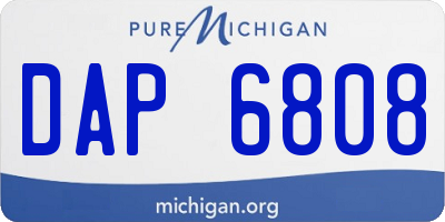 MI license plate DAP6808