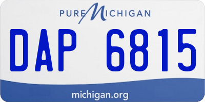 MI license plate DAP6815