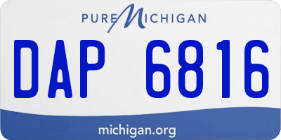 MI license plate DAP6816