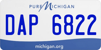 MI license plate DAP6822