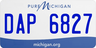 MI license plate DAP6827