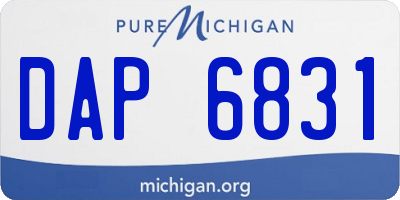 MI license plate DAP6831
