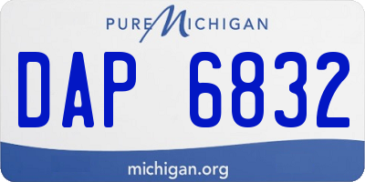 MI license plate DAP6832