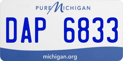 MI license plate DAP6833