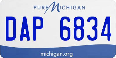 MI license plate DAP6834