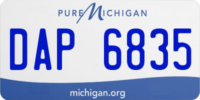 MI license plate DAP6835