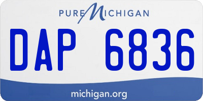MI license plate DAP6836