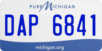 MI license plate DAP6841