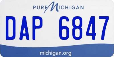 MI license plate DAP6847