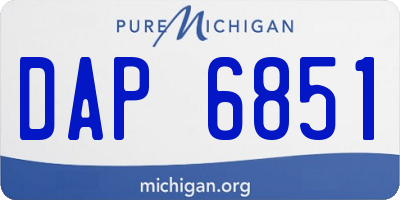 MI license plate DAP6851