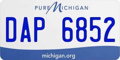 MI license plate DAP6852