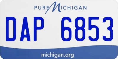 MI license plate DAP6853