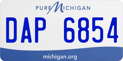 MI license plate DAP6854