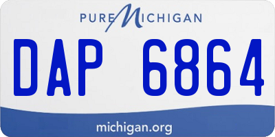 MI license plate DAP6864