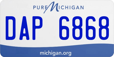 MI license plate DAP6868