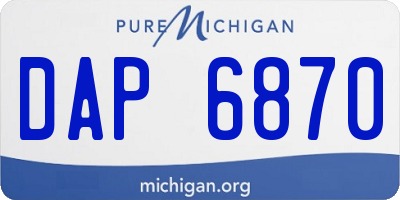 MI license plate DAP6870