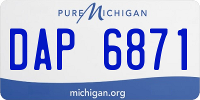 MI license plate DAP6871