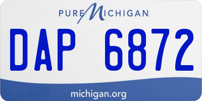 MI license plate DAP6872