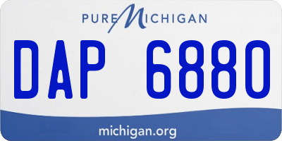 MI license plate DAP6880